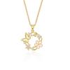 Cute Female Crystal White Zircon Stone Butterfly Flower Pendant Necklace Vintage Gold Color Wedding Jewelry For Women