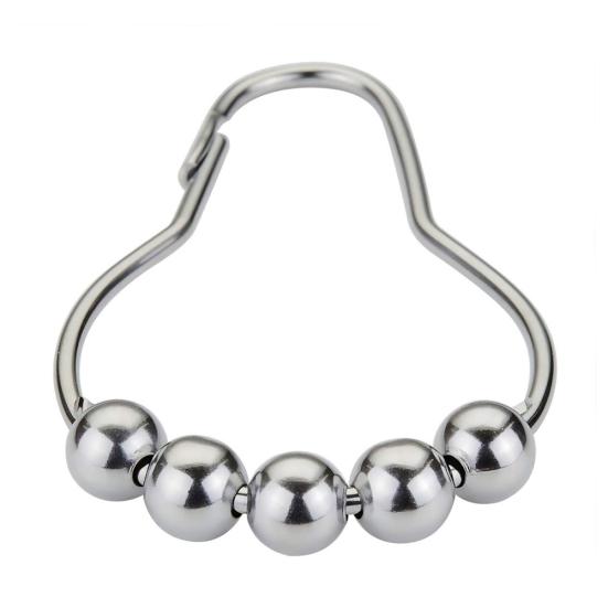 12 шт., устойчивые к ржавчине бусины, крючки для занавесок для душа, кольцо, аксессуары для домашней ванной комнаты