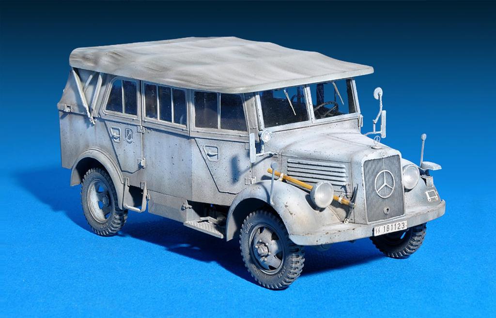 Пластиковая модель немецкой армейской транспортной машины Miniart L1500A Kfz.70 в масштабе 1/35