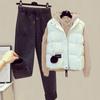Women's Winter Warm Suit Pullover Hoodie Vest + Pants Two Piece Set