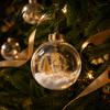 Transparent Xmas Sphere Decor Christmas Ball Ornament with LED Lights Snow Scene Acrylic Clear Hanging Decorations Decor Shatterproof Tree Seasonal