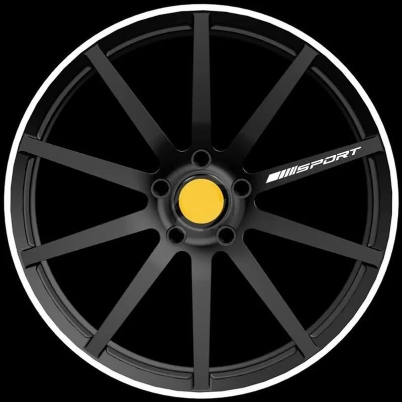 Модные 4 шт. наклейки на автомобиль, колеса, диски, спортивные гоночные полосы, декоративные наклейки, эмблема, автомобильный стиль, автомобиль, внедорожник, грузовик, аксессуары