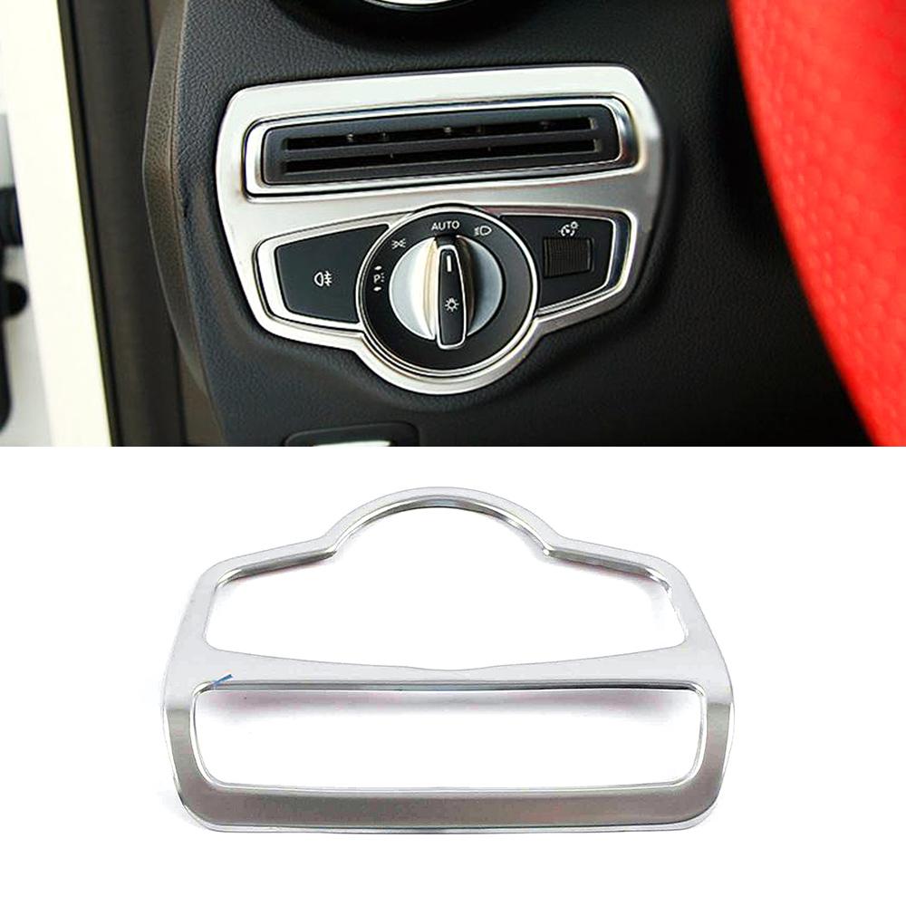 For Mercedes Benz C GLC Class W205 X253 Head Light Lamp Headlight Switch Button Decoration Cover Frame Decorative Trim