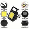 Mini LED Flashlight COB Work Lamp Torch USB Rechargeable Portable Keychain Light Emergency Magnet Base Camping Fishing Lantern