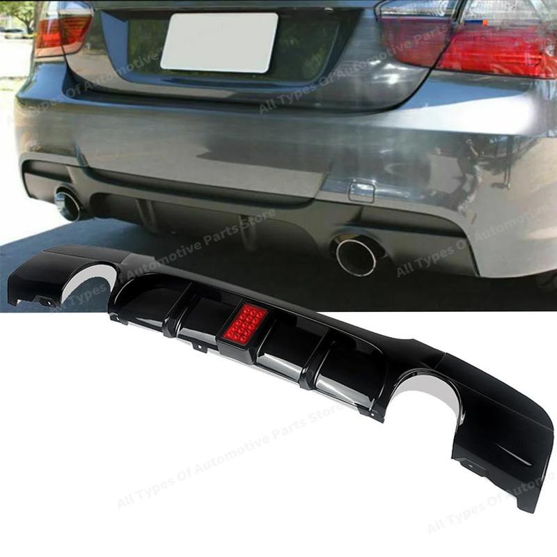 Rear Bumper Diffuser Lip Spoiler for BMW 3 Series E90 E92 E93 318i 320i 328i 330i 335i 340i MP Style with Brake Light 2005-2012