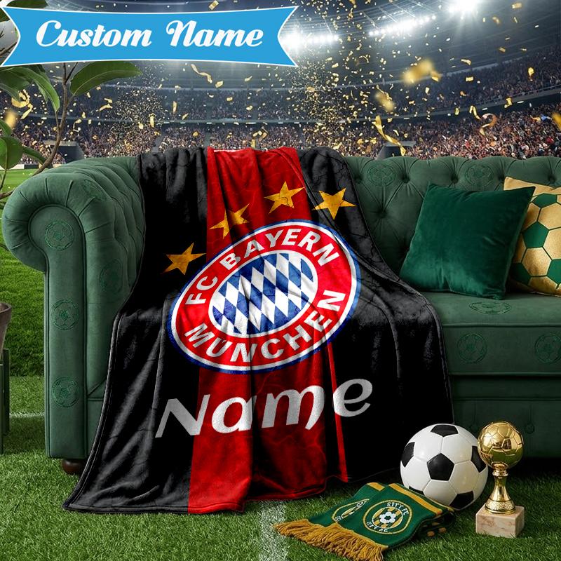 Custom Name Bayern Crest Blanket Lightweight Ideal Bedding Blanket Perfect for Travel, Camping, Living Rooms, Sofas, Christmas gift