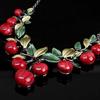 1 комплект, комплект ожерелья с красной вишней, колье-чокер, серьги, декор для свадебных вечеринок