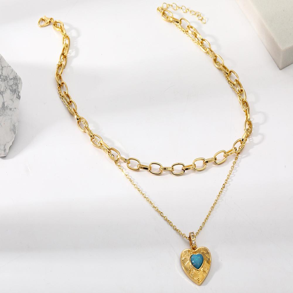 Trendy Multi-layer Heart Shaped Necklace For Women Elegant Fashion Jewelry Accessory