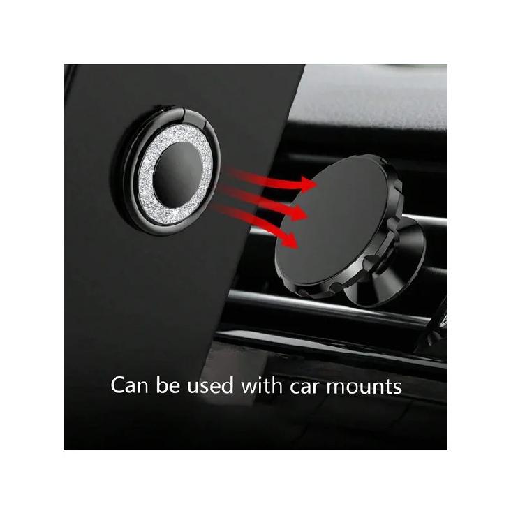 Круглый Складной Держатель-Кольцо для Телефона из Цинкового Сплава 360 ° 1 Вращающаяся Магнитная Ленивая Подставка