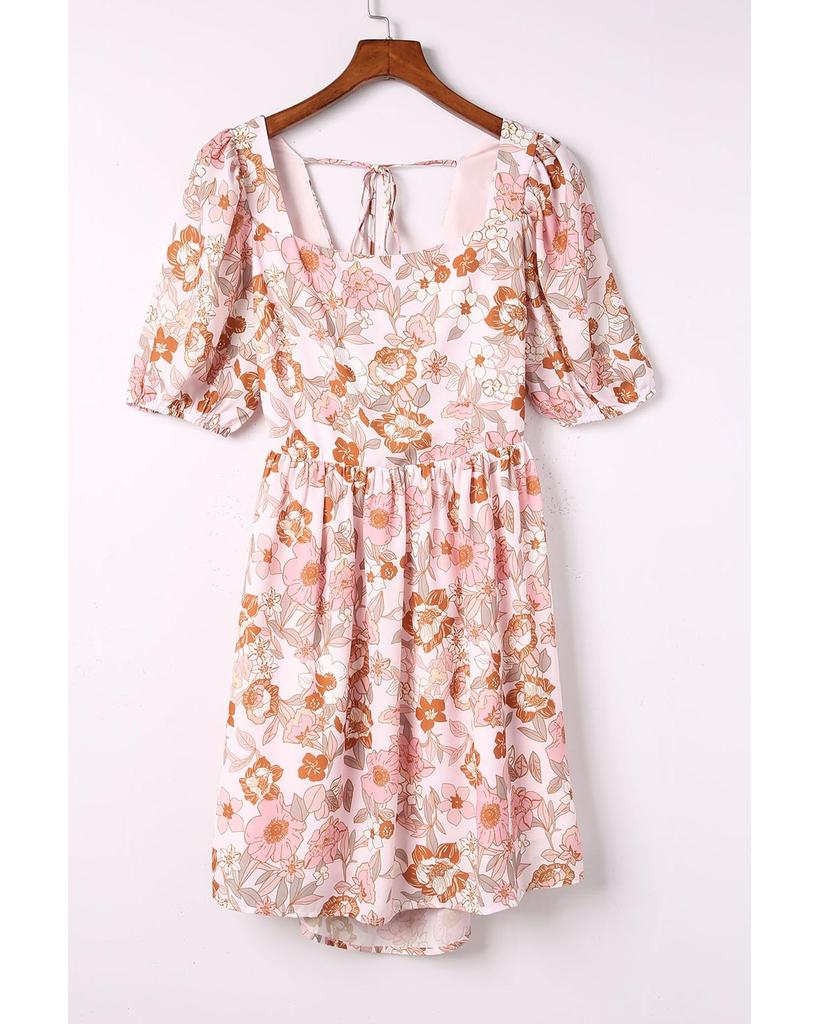 Azura Exchange Мини-платье с открытой спиной и квадратным вырезом, украшенное бантом