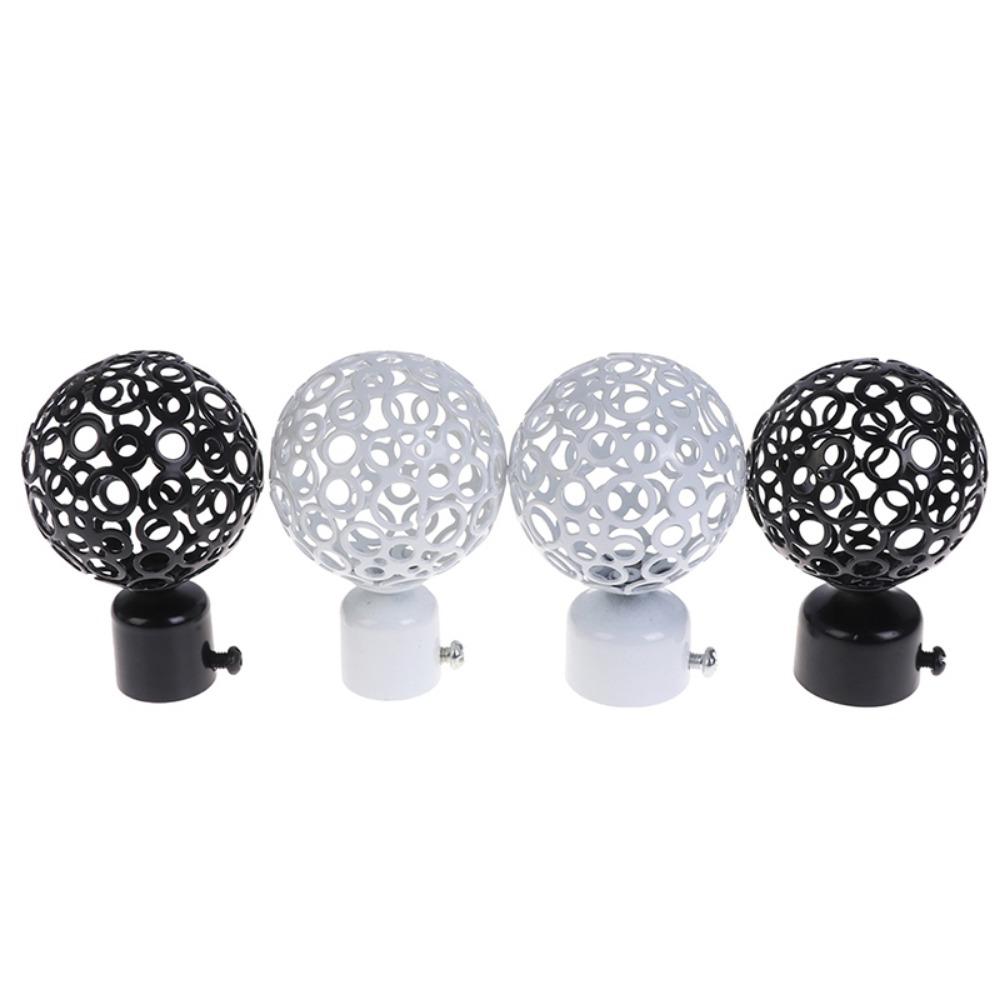 Iron Round Hollow Out Curtain Rods Ends Caps Curtain Accessories Roman Rod Head Curtain Rods Head