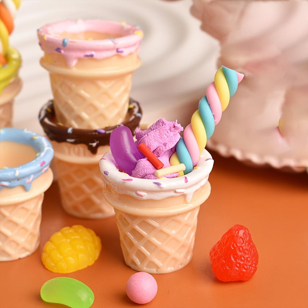 10 DIY мини-аксессуаров в виде моделей рожков для мороженого из смолы - идеально подходят для изготовления ювелирных изделий, домашнего декора, семейных подарков и хранения бусин
