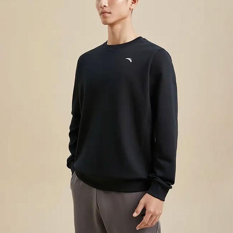 ANTA Sweatshirts Men's Black Crew Neck Moderate Regular 952347707-2