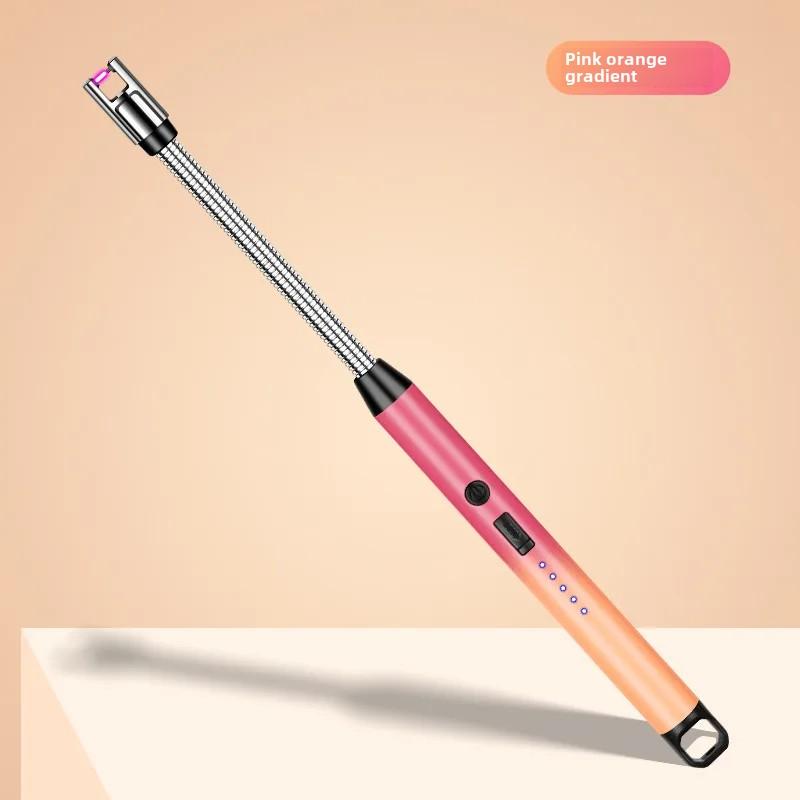 Градиентный цвет ветрозащитный электронный импульсный USB зарядка зажигалка безопасный выключатель зажигания уличная кухня свеча электрические зажигалки