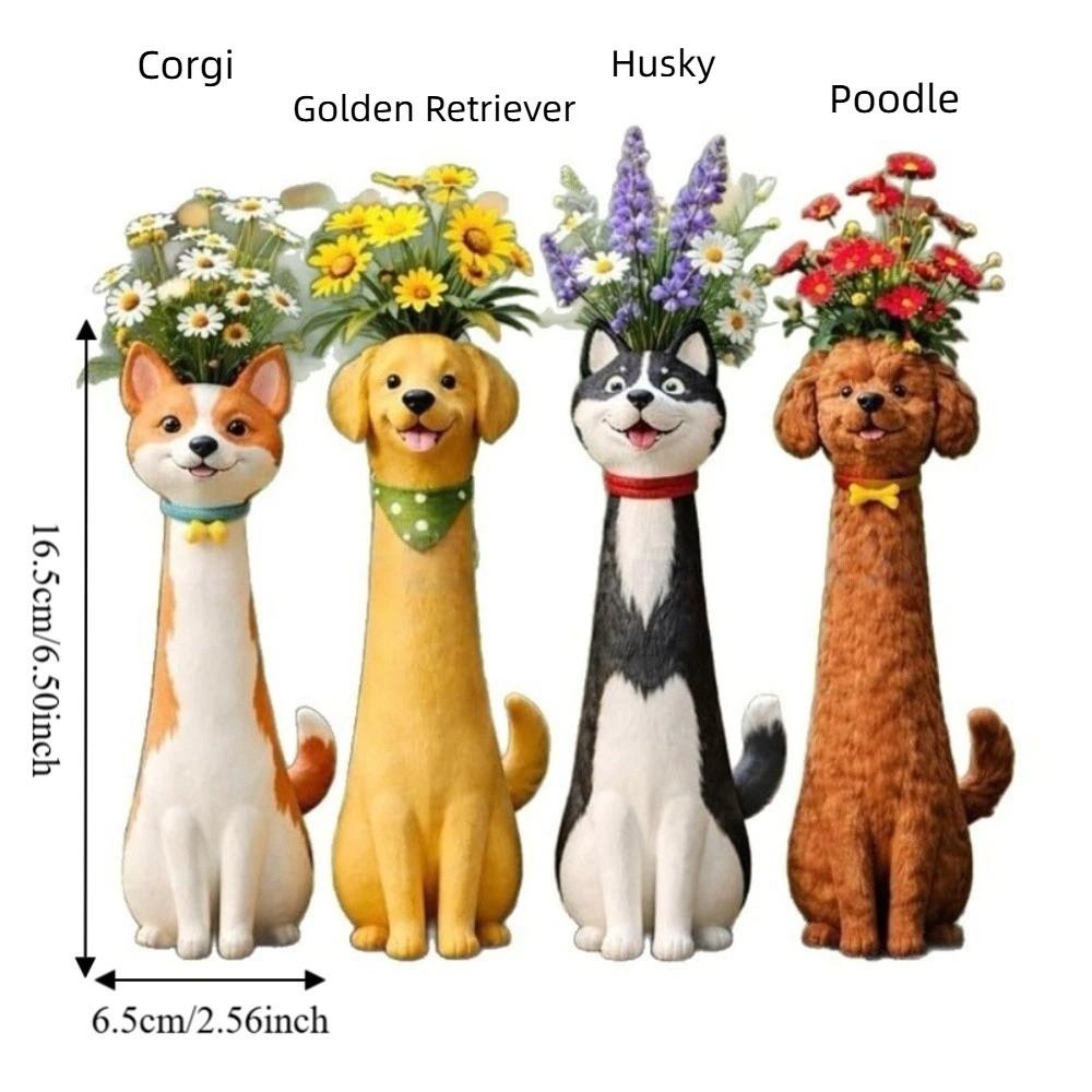 Handmade Dog Flower Vase Cartoon Animal Planter Modern Animal Flower Holder Home Decor