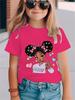 2025 Personalized Portrait 3d Print Girls' T-Shirts Summer Fashion Short Sleeved Tops Casual T-Shirts Girls' Clothing