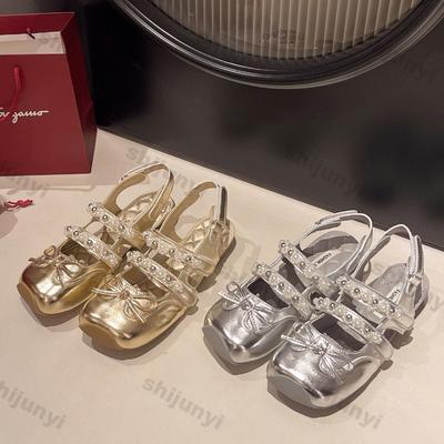 Летние женские туфли Мэри Джейн с квадратным носком, не скользящие, дышащие, с водяными бриллиантами, удобная повседневная обувь