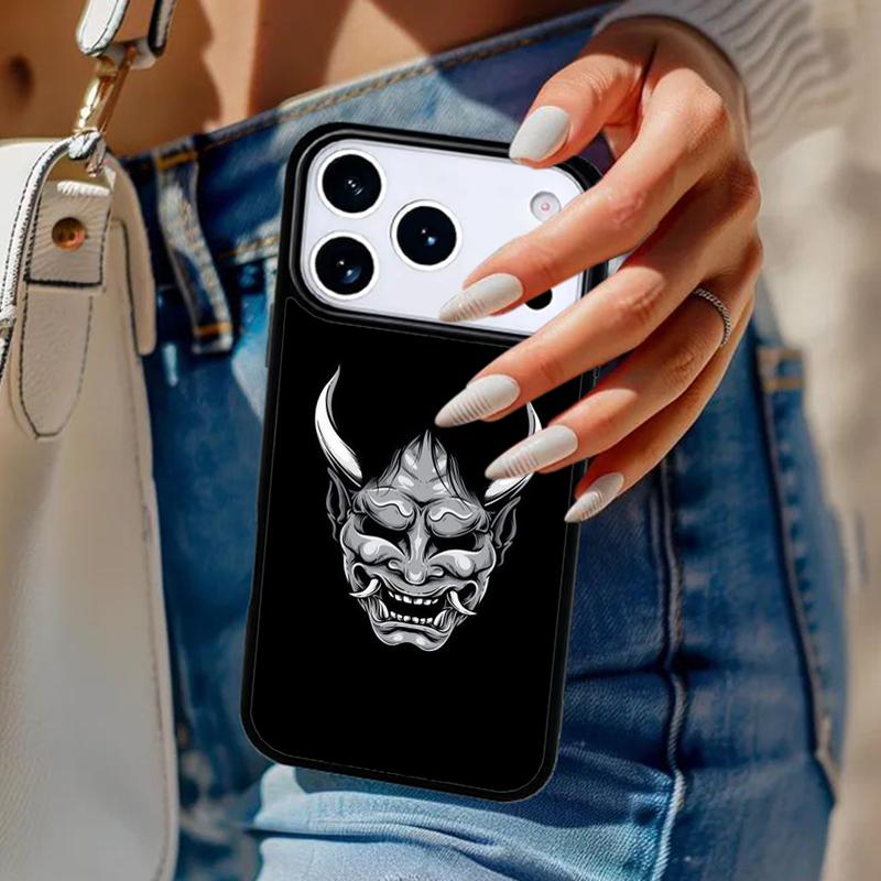 Samurai Oni Mask Phone Case For iPhone 17 Air 14 15 13 12 Max Cover For Apple 16e 11 Pro Max Plus Coque