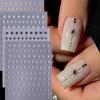 Magnetic Nail Art Sticker Ins Fenghuang Silver Eight Star Black and White Star Glue Nail Sticker