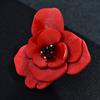 Acrylic Flower Brooch Atmospheric Neutral Red Double Flower Plant Corsage