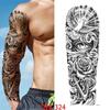New 1 PC 480*170MM Super Large Compass Wolf Head Eye Fake Lion God Feather  Temporary Tattoo Sleeves For Men Women Tattoo Full Arm Tattoo Sticker