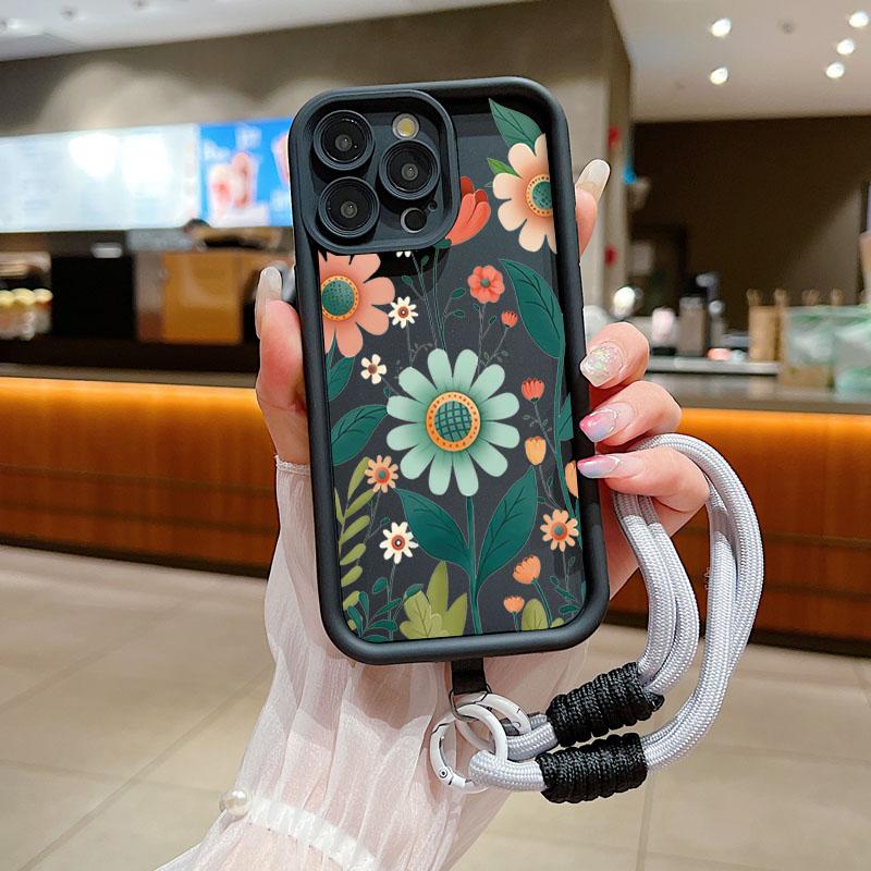 Милый Цветочный Шнурок-Веревка Чехол для Телефона Для Xiaomi Poco X6 X5 F5 F6 M6 Pro 4G Mi 14 13 12 11 Lite 5G 13T 14T Pro Силиконовый Мягкий Чехол