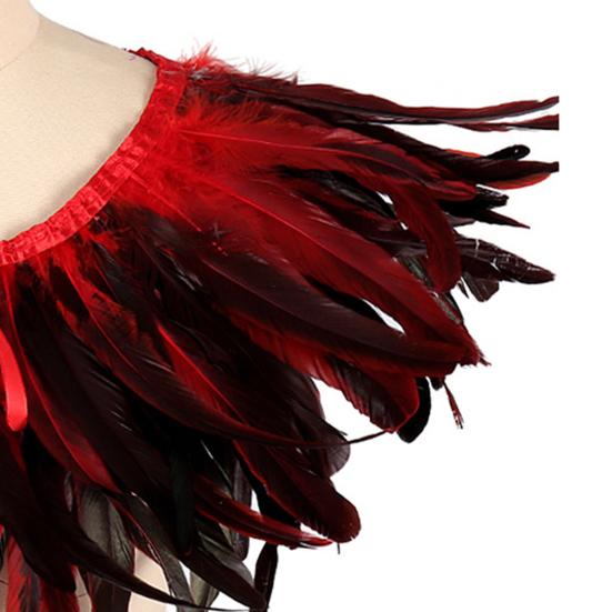 Перьевая шаль Яркий цвет Хэллоуин Вечеринки Плащ Носить как юбку или шаль Шаль в готическом стиле с лентой на шнуровке Аксессуар для костюма