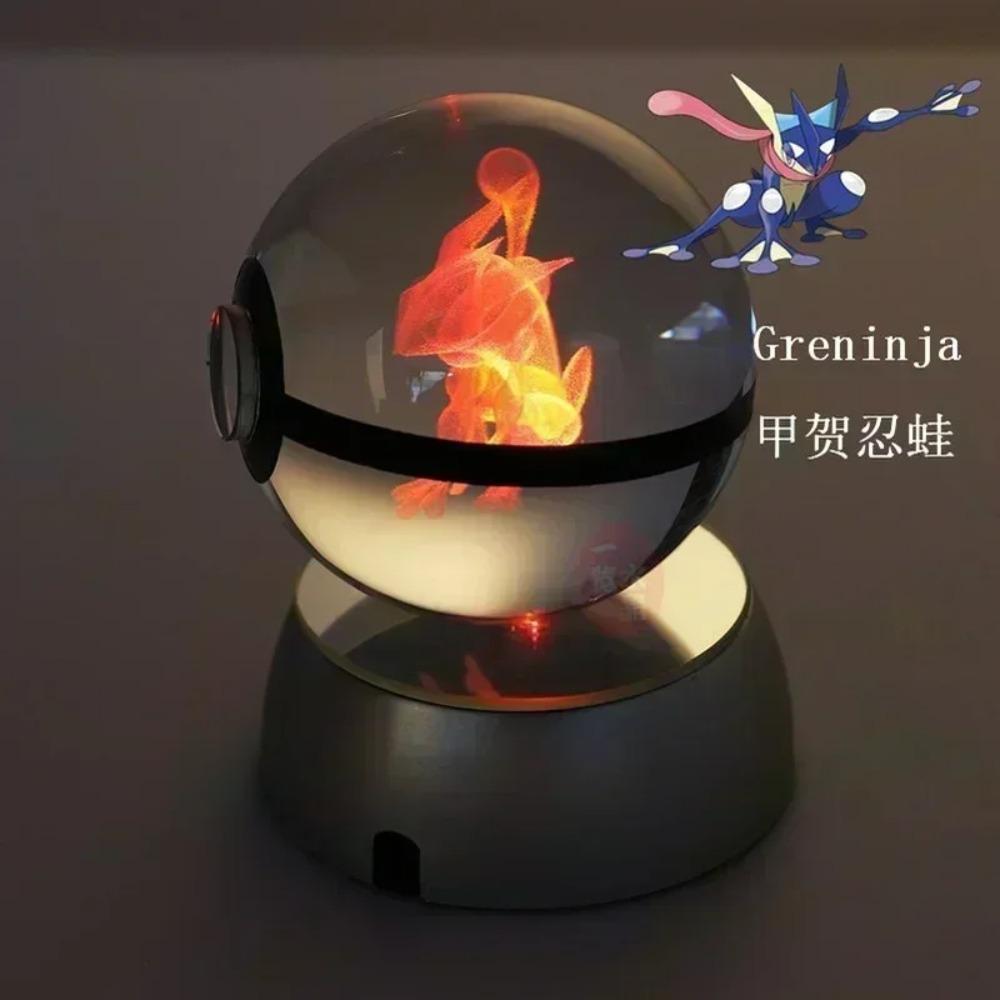 New Pokmon Crystal Ball Night Light Snorlax Vulpix Anime Peripherals Fashion Delicate Personality Room Emit Light Ornament