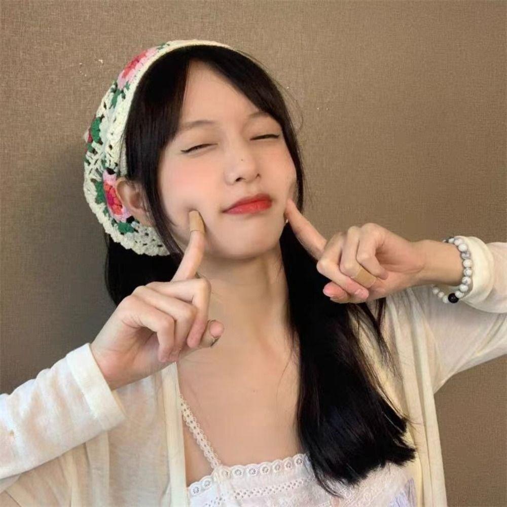 Little Daisy Headscarf Hat Multicolor Triangular Turban Scarf for Spring Summer Outdoor