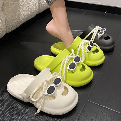 Модные летние женские тапочки, модные облачные большие глаза, мультяшные милые тапочки из ЭВА, пляжные сандалии, нескользящая обувь на платформе, Zapatos De Mujer