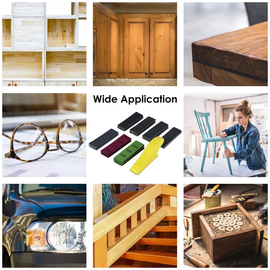 71PCS Mini Detail Sandpaper Assorted 400/600/800/1000/1500/2000/3000 Grit for DIY Craft Wood Metal Tight Polishing