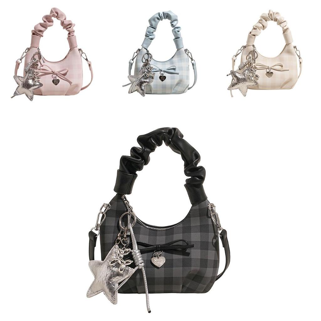 Urban Chic Solid Color Cloud Bag Pu Small Shoulder Bag With Zipper Closure For Everyday