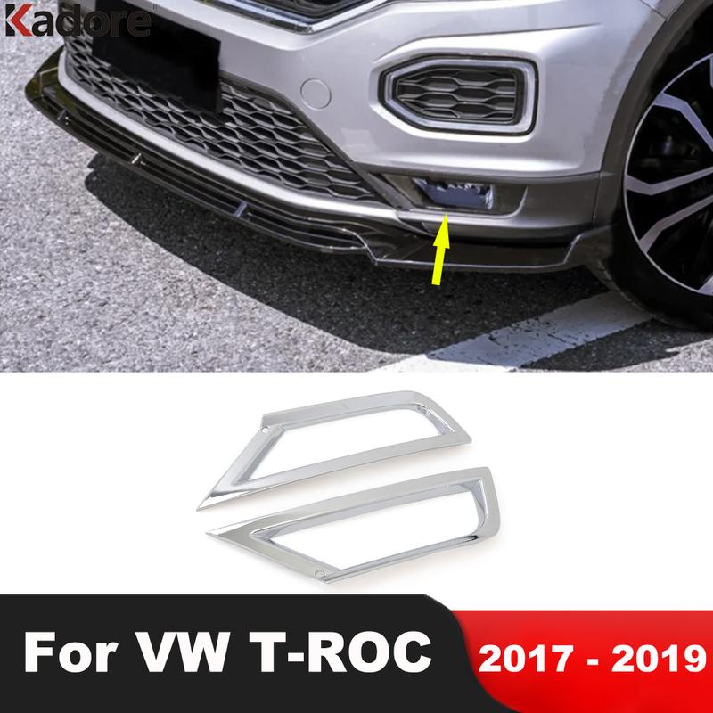 Для Volkswagen VW T-ROC TROC 2017 2018 Хромированная накладка на передний противотуманный фонарь Рамка противотуманной фары Отделка Аксессуары