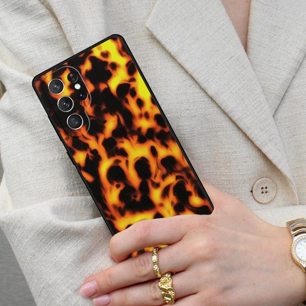 Tortoise Shell Pattern Marble Cell Phone Case for Samsung Galaxy S26 Ultra S25 S24 S23 S22 S21 S20 Note10 Cover