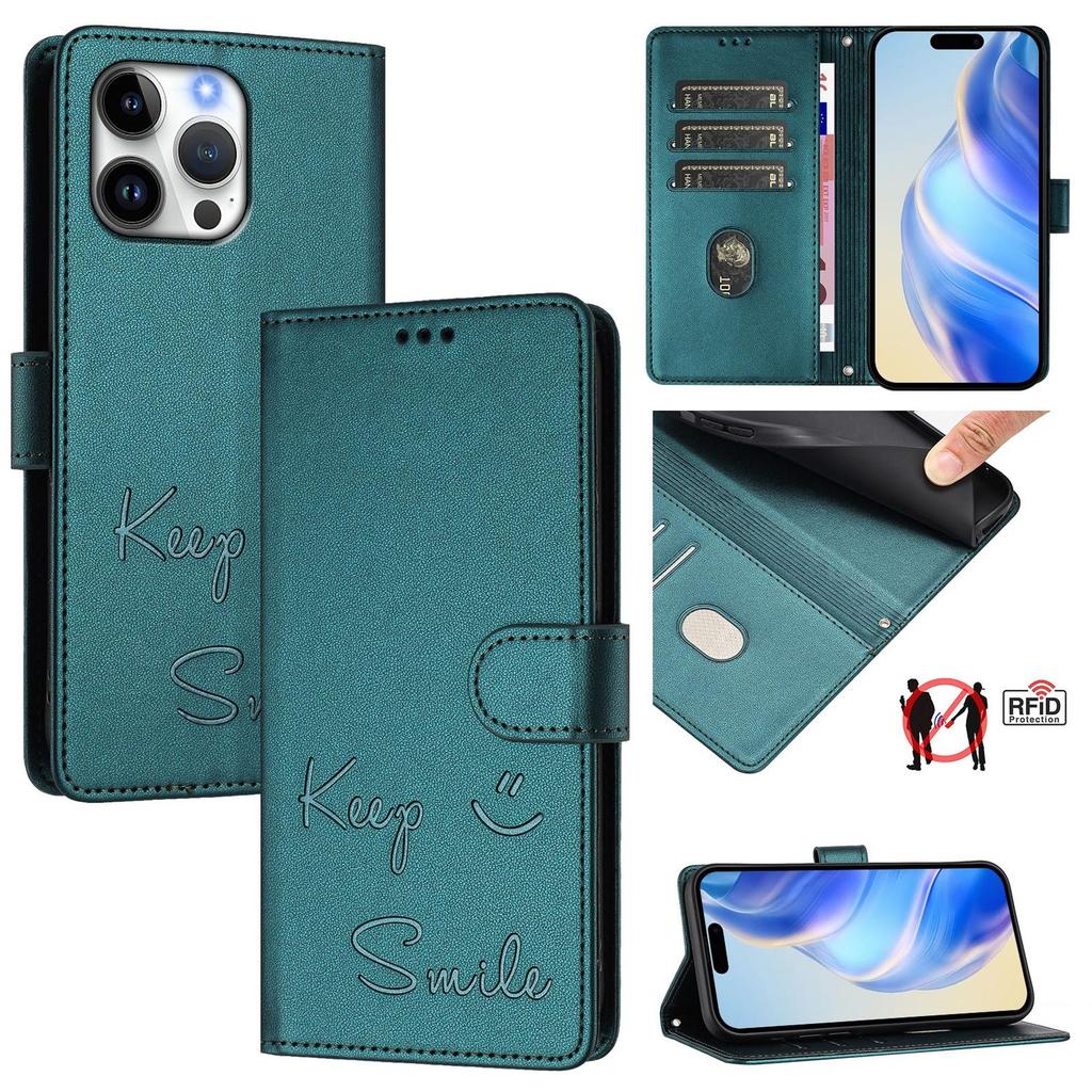 Leather Wallet Flip Case For Doogee N55 Plus N60 Pro Note 58 59 56 56x Keep Smile Embossed Design with Wrist Strap