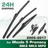 For Mazda 5 Premacy MK2 MK3 MPV 2005-2017 2006 2007 Wiper Front & Rear Wiper Blades Windshield Windscreen Brushes 26"+16"+12