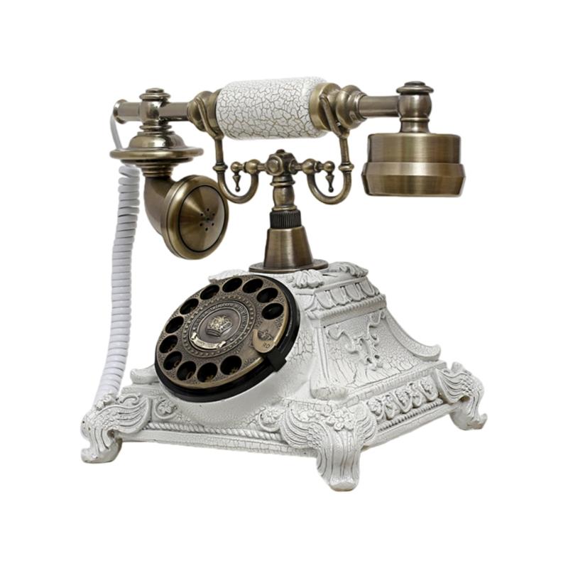 Классическая ретро модель телефона-реплики из смол с дисковым набором для декора стола, полки, фотосъемки