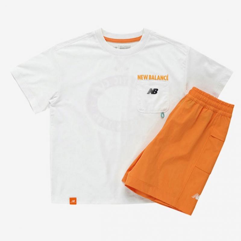 New Balance Футболка Half Club Kids с 2 карманами и рисунком из ткани Nk9ye2402u 59 с коротким рукавом