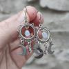 Серебряные Опаловые Хрустальные Богемные Лунные Серьги - Ангельские Украшения Стиль Тысячелетия