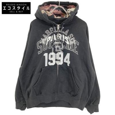 Supreme ×MM6 24Нержавеющая сталь Черная толстовка с капюшоном на молнии топы M черныйПодержанный