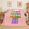Funny Animal Hopscotch Digital Games Flannel Blanket Soft Throw Blanket for Bedroom Living Room Bed Travel Camping Picnic Nap