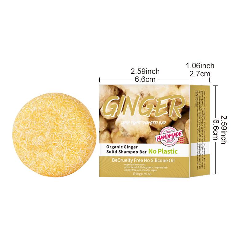 60g Ginger Shampoo Soap Nourishes Hair, Prevents Thinning, Thick Hair, Strengthens Hair Roots, Repairs Split Ends