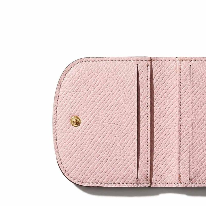 Longchamp Épure металлические аксессуары золотого цвета держатель для карт из коровьей кожи женский розовый 30047HYZM68