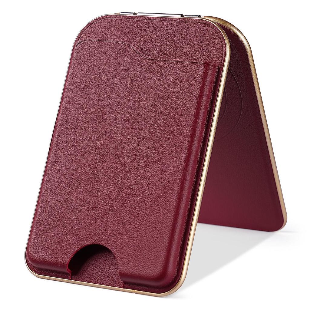 iPhone 17 Magnetic Bracket Magsafe Rotating Mirror Stand with Card Holder