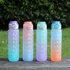 Цветной спрей, пластиковая чашка для воды, спорт на открытом воздухе, портативная портативная космическая чашка, 1000 мл, бутылка для воды с весами