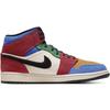 Синий Мужские кроссовки The Great x Air Jordan 1 Mid Fearless, разноцветные, муслиновые, красного цвета, CU2805-100