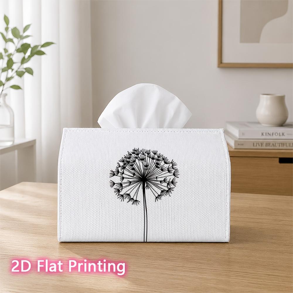 1pc 2d Flat-printed 17.78x10.92x12.95cm Tissue Box Minimalist Dandelion Suitable for Tissues/roll Paper/napkins Cjh528s047, 2D Flat