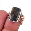 Natural Pietersite Gemstone 925 Solid Sterling Silver Two Tone Ring Size 7 B5t19