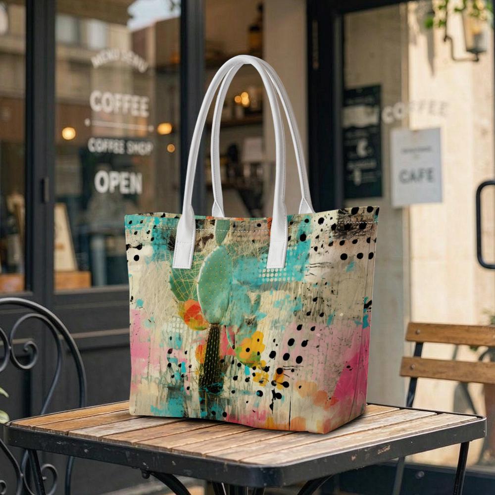 Abstract Art Printed Tote Bag Casual Shoulder Bag for Daily Use