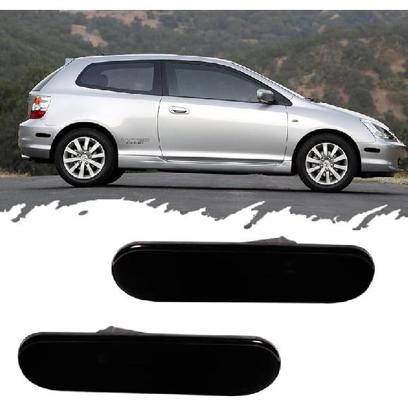 Для Honda Civic Si EP3 3DR 2002 2003 2004 2005 Боковые габаритные огни бампера Передние янтарные Задние красные Светодиодные лампы Дымчатое стекло 33801S5TA01 4 шт.